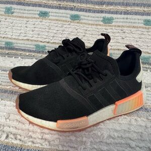 adidas Black NMD R1 with Coral Accent Blocks